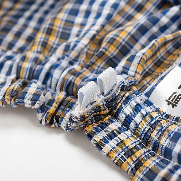 DAKS】 紳士パジャマ さらりとした肌触りのサッカーチェック半袖パジャマ