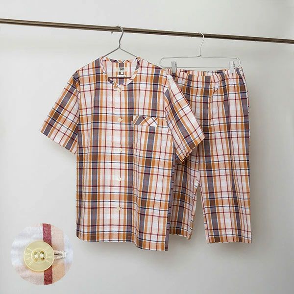 DAKS】甘撚りサッカーチェック 半袖・7分丈パンツ パジャマ | arakawa
