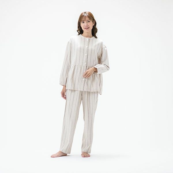 Amour アムール】ストライプ柄コットンネルパジャマ | arakawa ONLINE SHOP