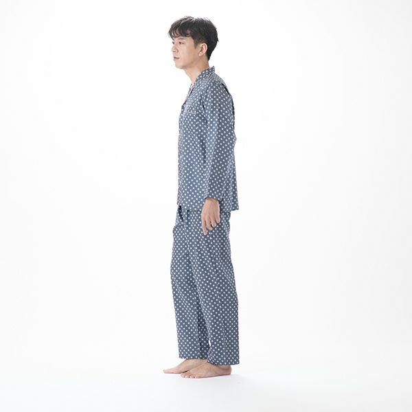 【DAKS】[紳士]ダックス清涼感のあるシャーリング素材で仕立てたパジャマ