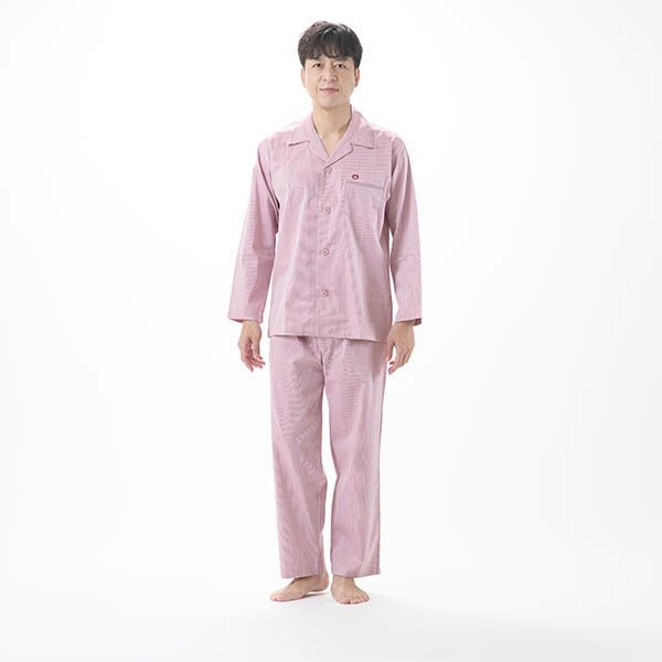 【最終価格】mila schon シルク 100% パジャマ M ピンク　訳アリ mila schon】［紳士］ミラショーン ピケコードレーンストライプ上下