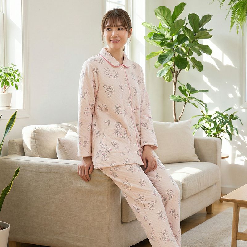 Amour1886】×【点と線模様製作所】 スムース ニット プリント パジャマ