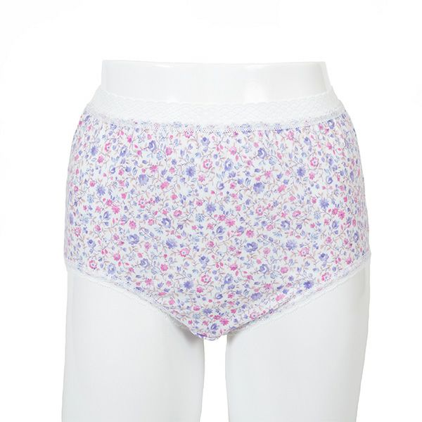 【Amour/アムール】接結天竺プリントレース仕様小花柄深履きショーツ