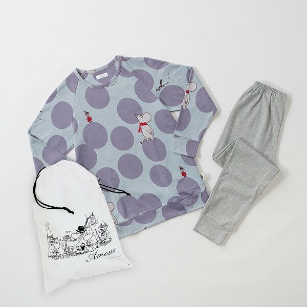 Amour1886】×【点と線模様製作所】 スムース ニット プリント パジャマ