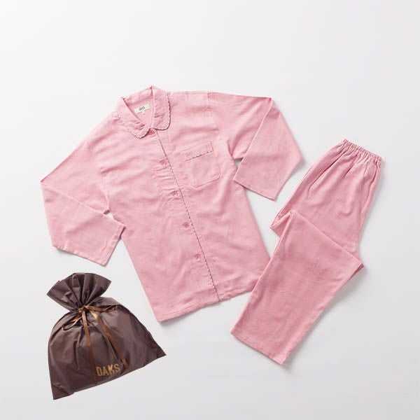 DAKS】 中空糸 ネル シャドーストライプ 前開き 全開 レディース