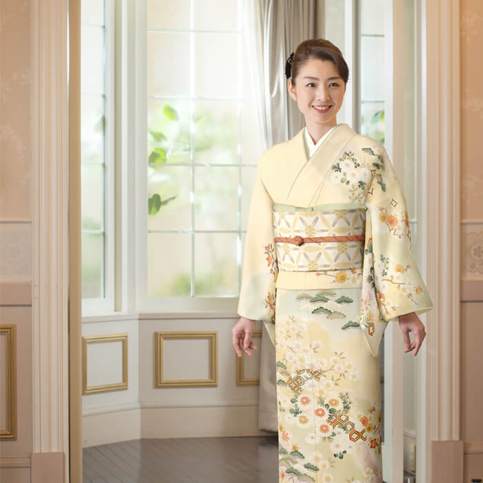 未使用 さんび 着物 長襦袢 水色 小花柄 レディース 女性