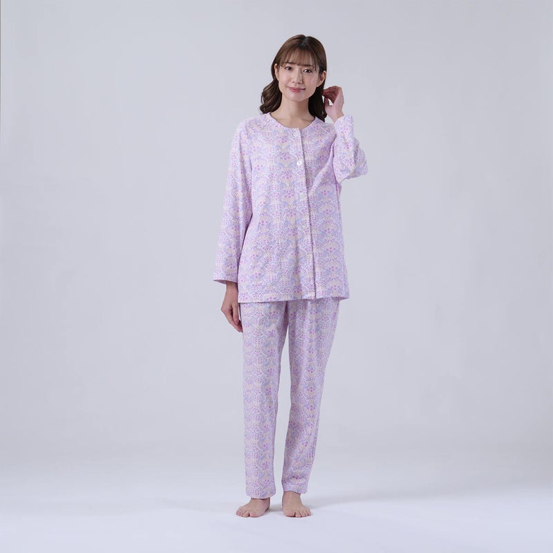 【Amour/アムール】綿100％更紗柄天竺プリントパジャマ日本製