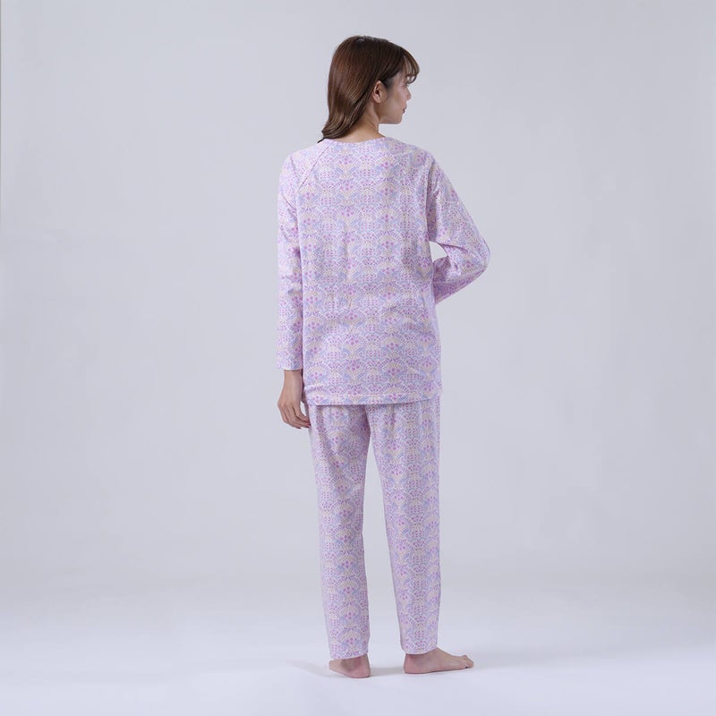 【Amour/アムール】綿100％更紗柄天竺プリントパジャマ日本製