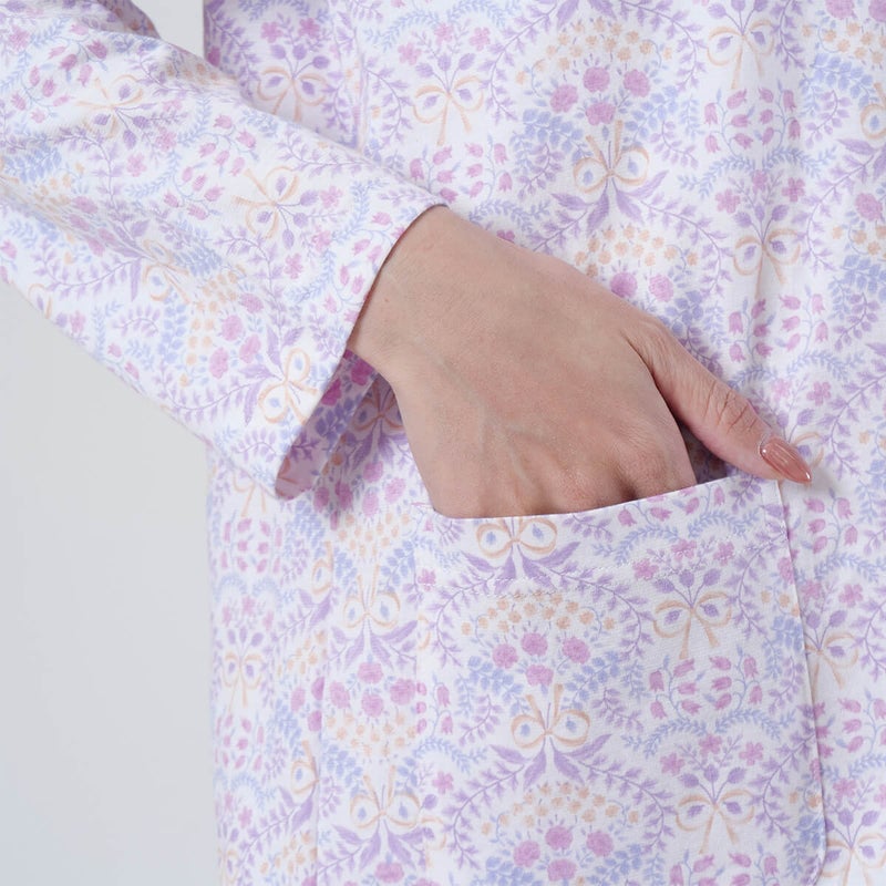 【Amour/アムール】綿100％更紗柄天竺プリントパジャマ日本製