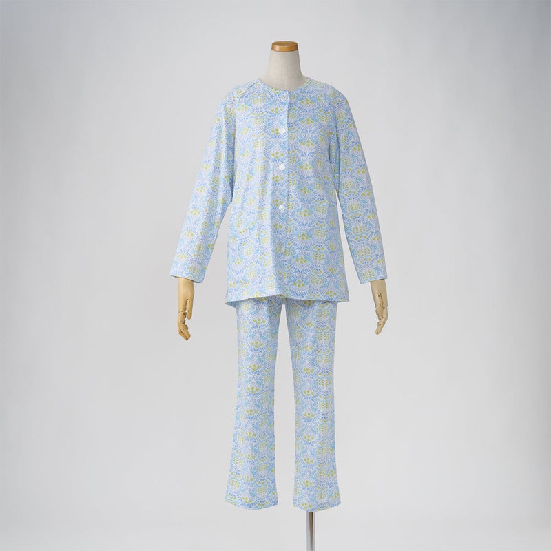 【Amour/アムール】綿100％更紗柄天竺プリントパジャマ日本製