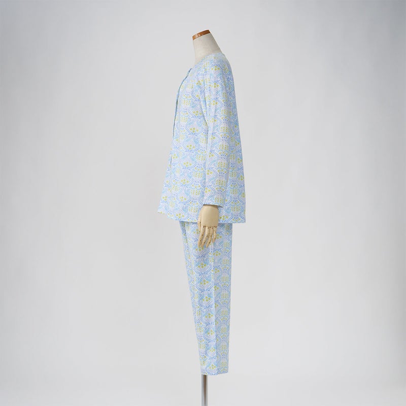 【Amour/アムール】綿100％更紗柄天竺プリントパジャマ日本製