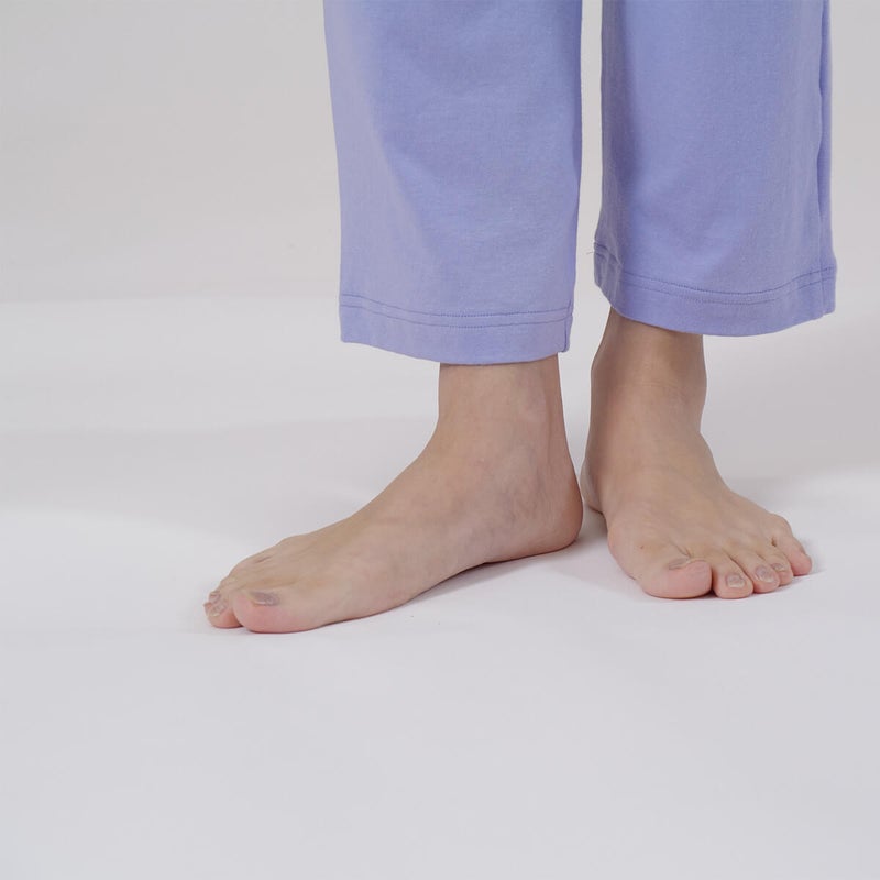 【Amour/アムール】ハートフラワー柄天竺プリントパジャマラグラン袖7分袖長ズボン無地ボトム日本製