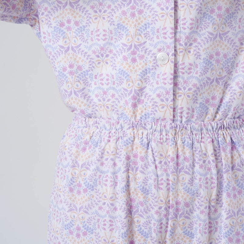 【Amour150/アムール150】【小柄な方向け】綿100％更紗柄天竺プリントパジャマ日本製150cm対応