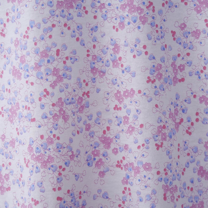 【Amour150/アムール150】【小柄な方向け】ハートフラワー柄天竺プリントパジャマラグラン袖7分袖長ズボン無地ボトム日本製