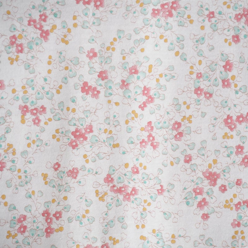 【Amour150/アムール150】【小柄な方向け】ハートフラワー柄天竺プリントパジャマラグラン袖7分袖長ズボン無地ボトム日本製