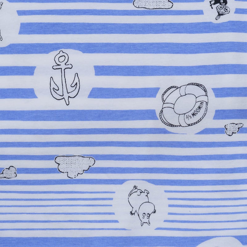 【MOOMINムーミン】×【Amourアムール】マリンボーダー天竺プリント7分袖・8分丈ズボンパジャマ