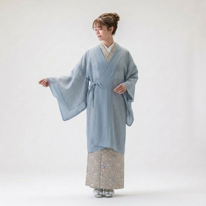 着物小物 KIMONOMACHI 二尺袖着物 単品「アフタヌーンティー ベージュ