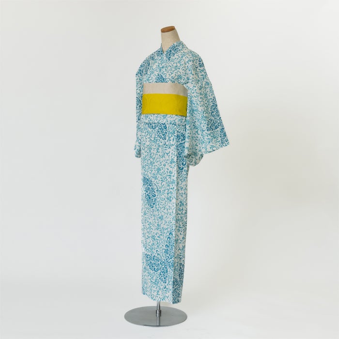 ゆかた 古今 淡彩 乱菊 （ブルー） 綿 青 仕立て上がり プレタ 日本製 ゆかた 古今 淡彩 乱菊 （ブルー） 綿 青 仕立て上がり プレタ 日本製