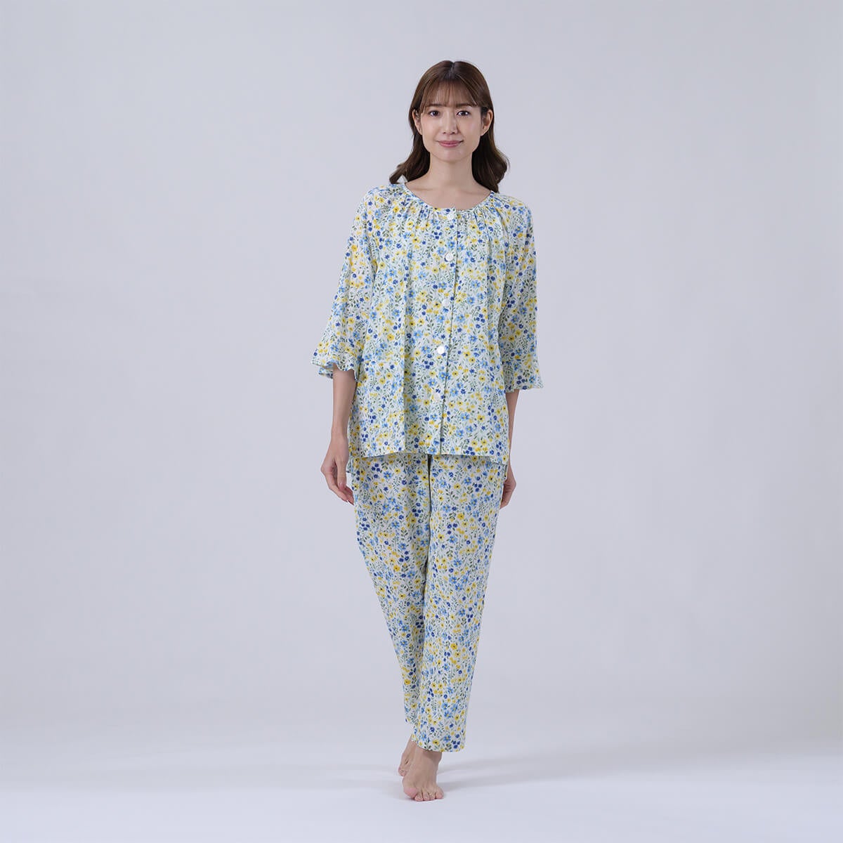 Amour 150/ アムール150】【小柄な方向け】高島クレープ 中花柄