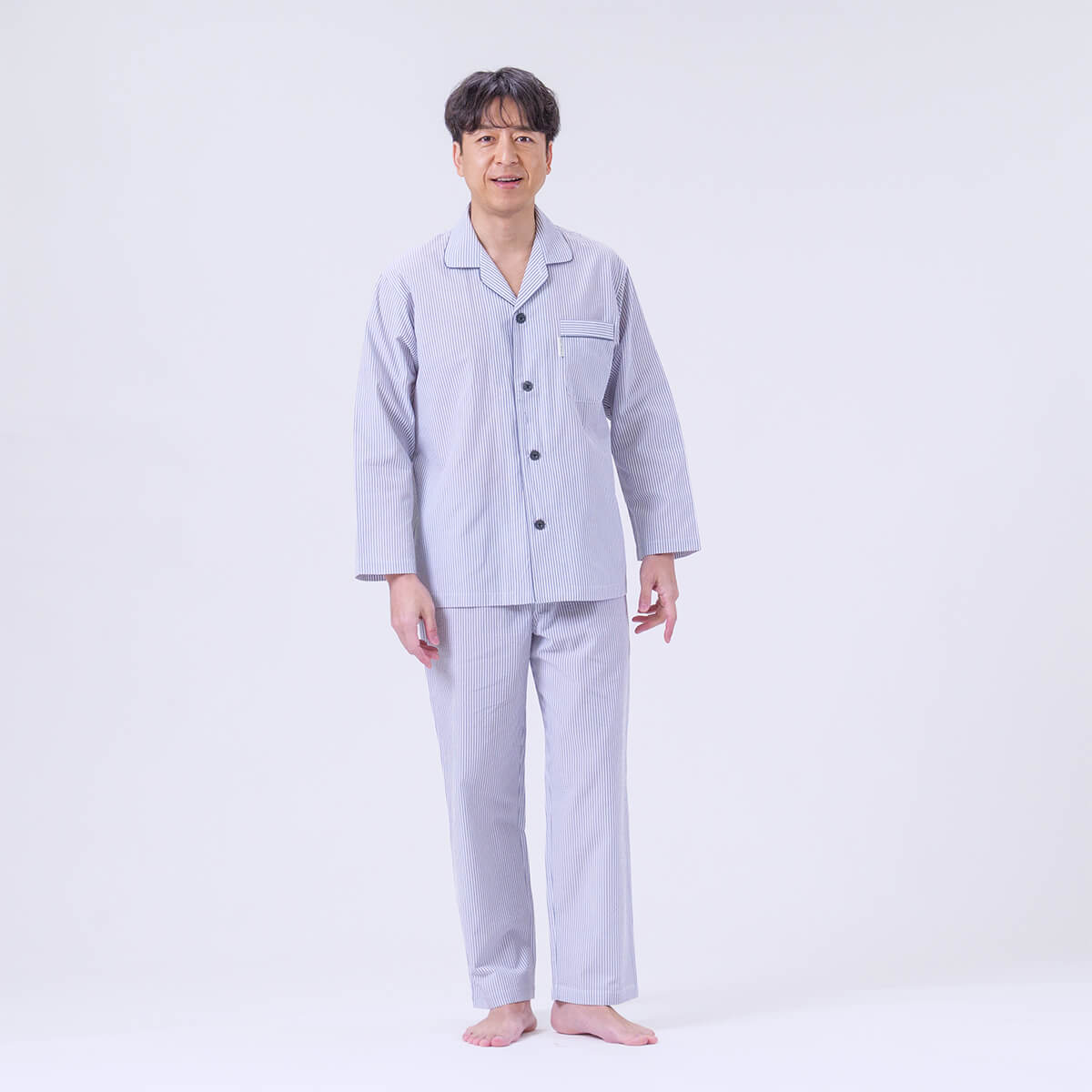 arakawa1886快眠プロジェクト】［紳士］先染め サッカー ストライプ