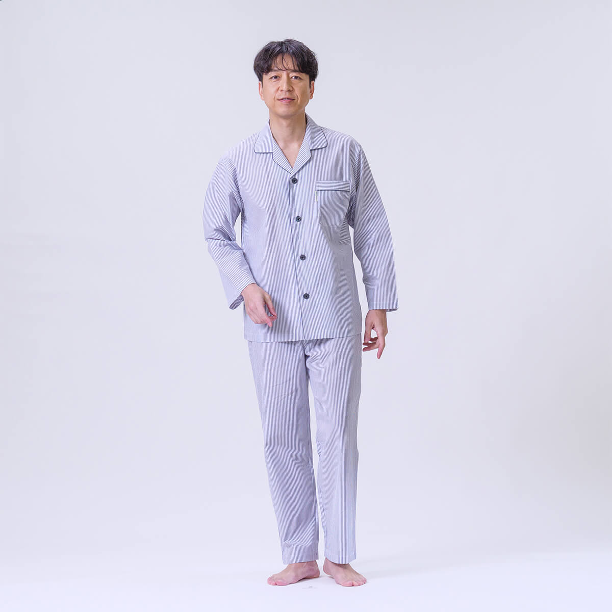 arakawa1886快眠プロジェクト】［紳士］先染め サッカー ストライプ