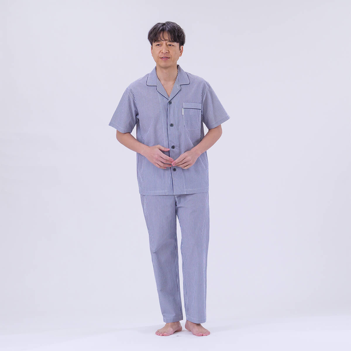 arakawa1886快眠プロジェクト】［紳士］先染め サッカー ストライプ