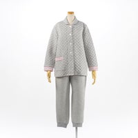 【Amourアムール】接結キルトジャカードドット柄前開きパジャマ冬あたたかいレディースギフトパジャマルームウェア